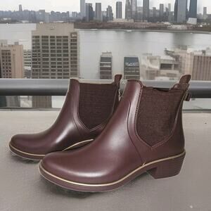 KATE SPADE Solstice Rain Boots in Cherrywood Size 8 EUC